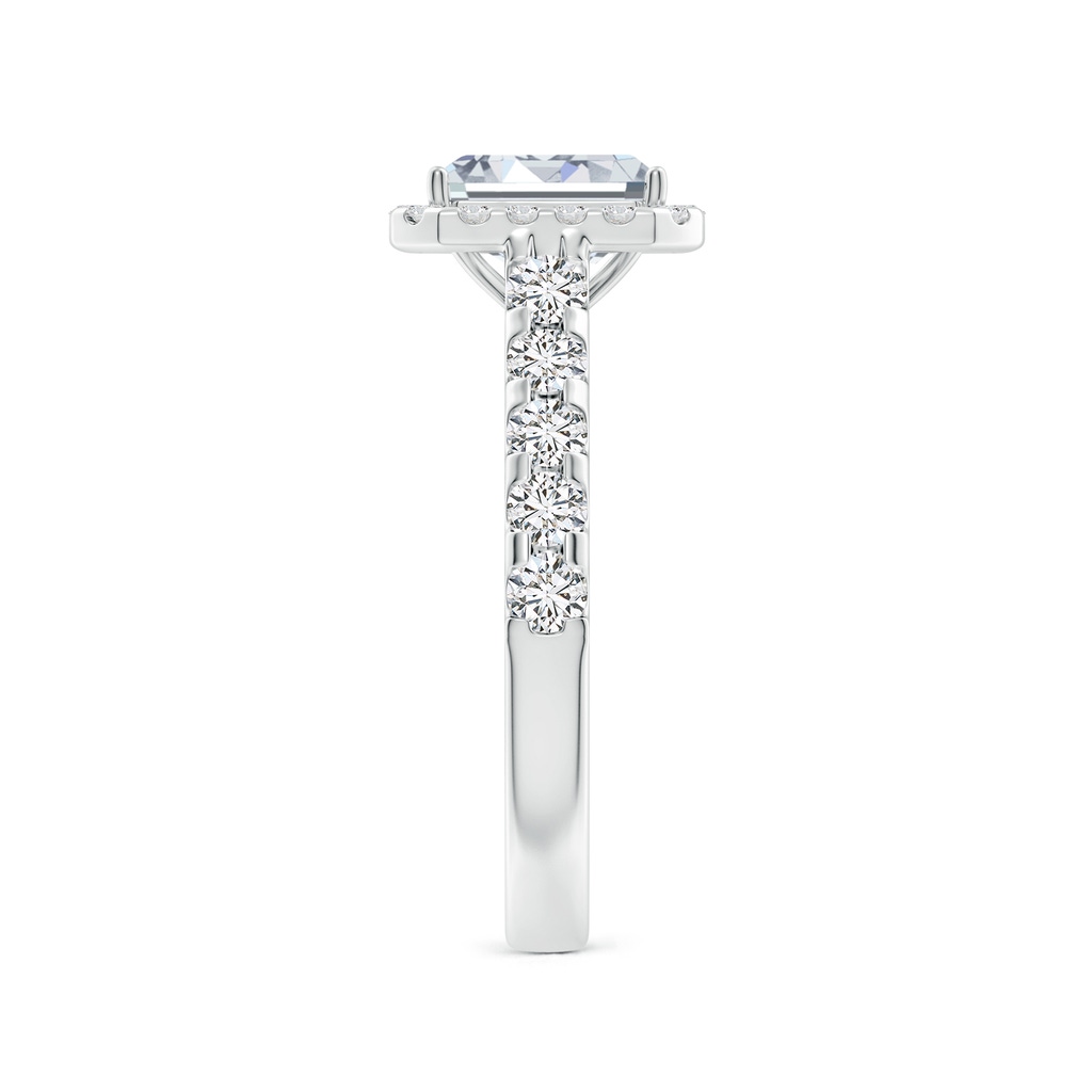 7x5mm HSI2 Emerald-Cut Diamond Halo Classic Engagement Ring in White Gold Side 299