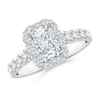 7x5mm GVS2 Radiant-Cut Diamond Halo Engagement Ring in P950 Platinum