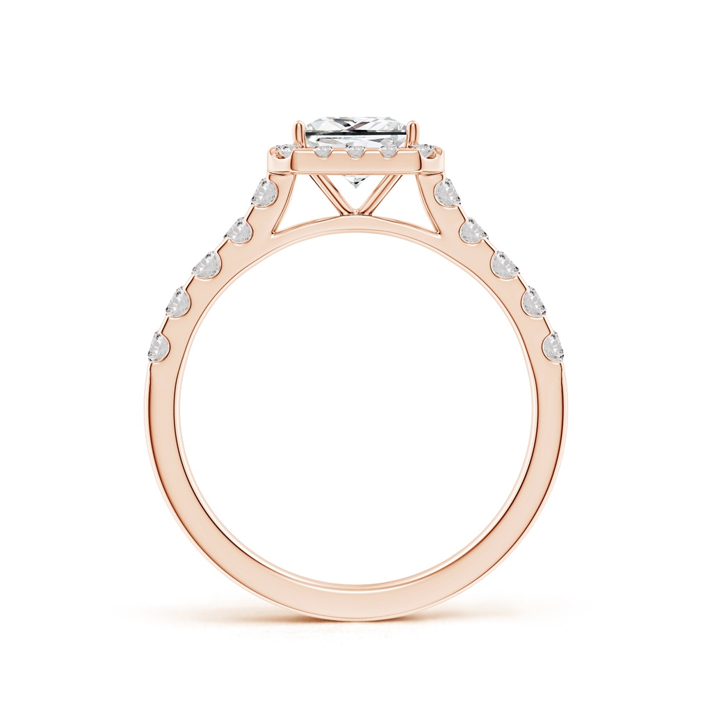 5.5mm IJI1I2 Princess-Cut Diamond Halo Engagement Ring in Rose Gold Side 199