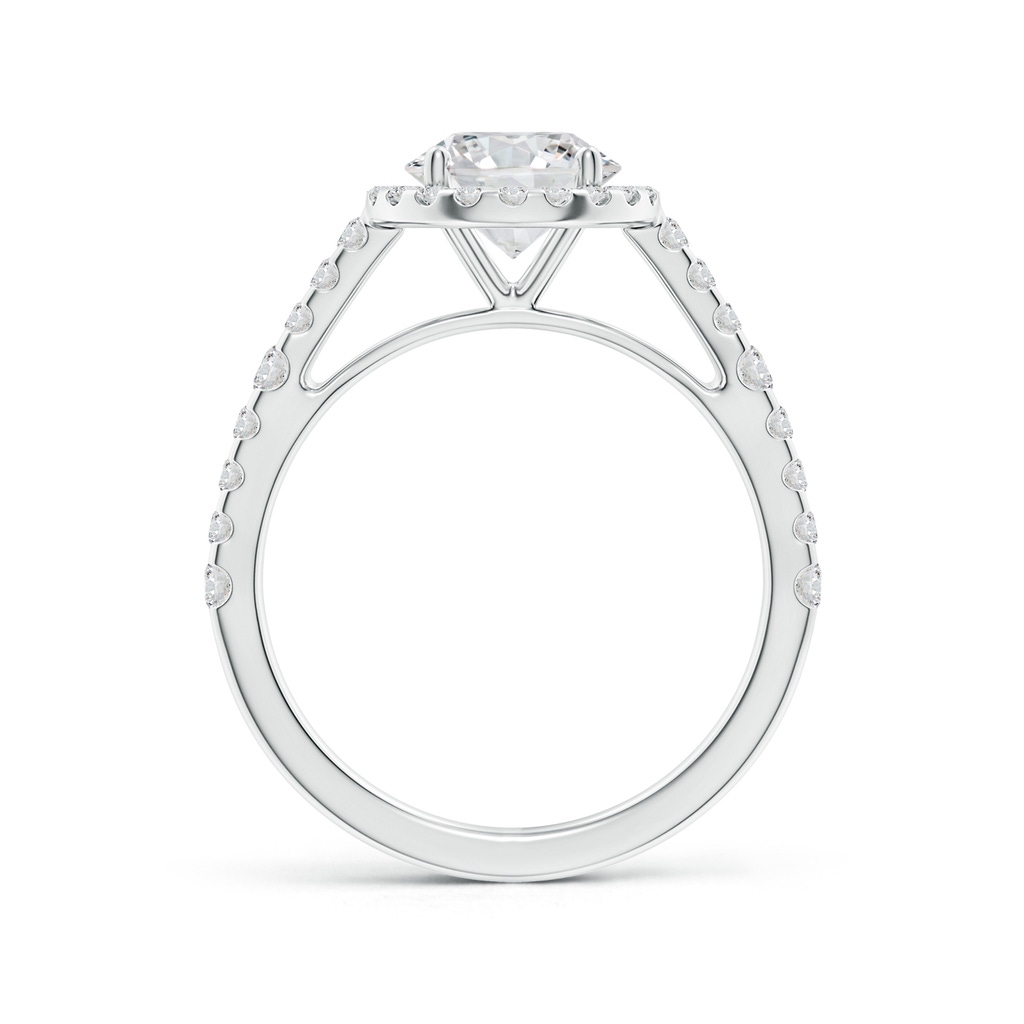 7.4mm HSI2 Round Diamond Station Halo Engagement Ring in White Gold Side 199