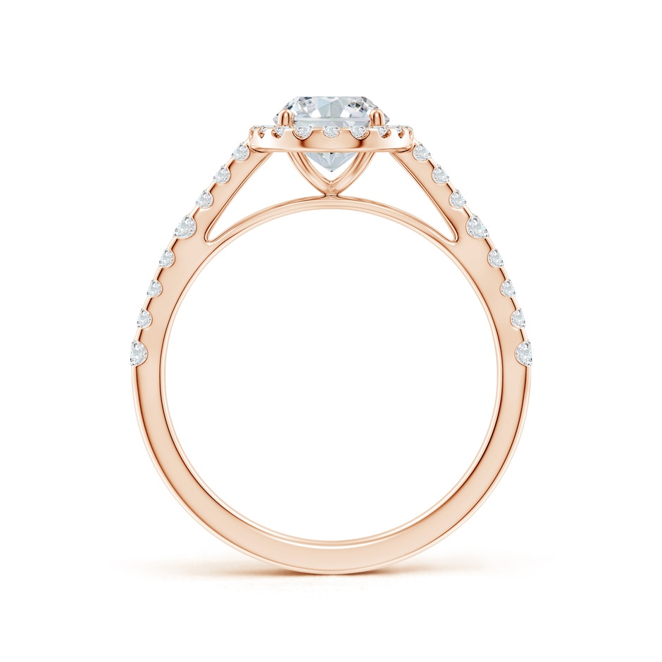 7.7x5.7mm GVS2 Oval Diamond Station Halo Engagement Ring in Rose Gold side 199