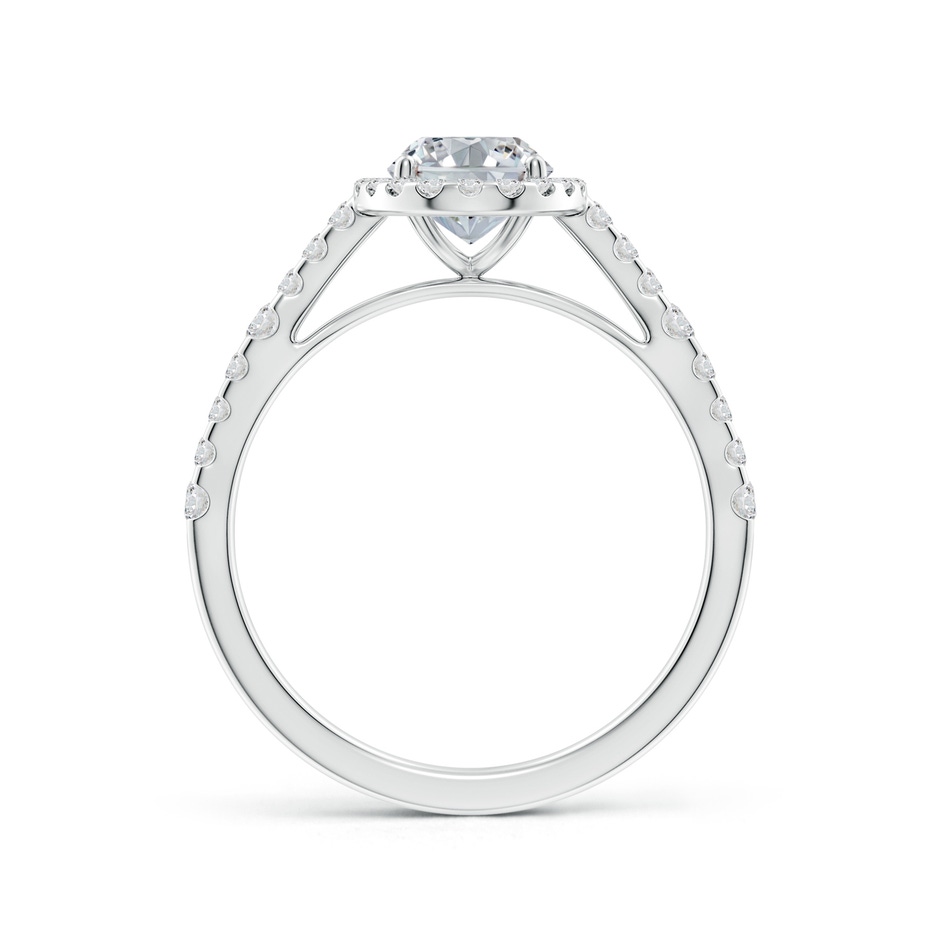 7.7x5.7mm HSI2 Oval Diamond Station Halo Engagement Ring in P950 Platinum side 199