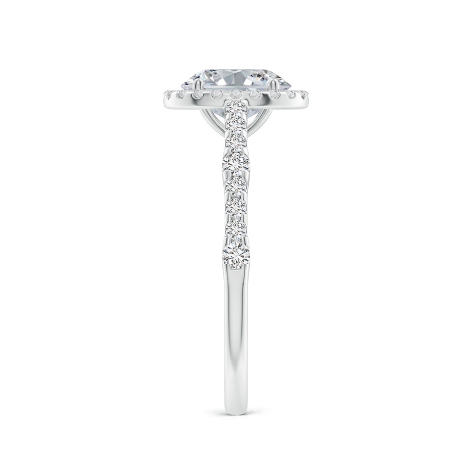 7.7x5.7mm HSI2 Oval Diamond Station Halo Engagement Ring in P950 Platinum side 299