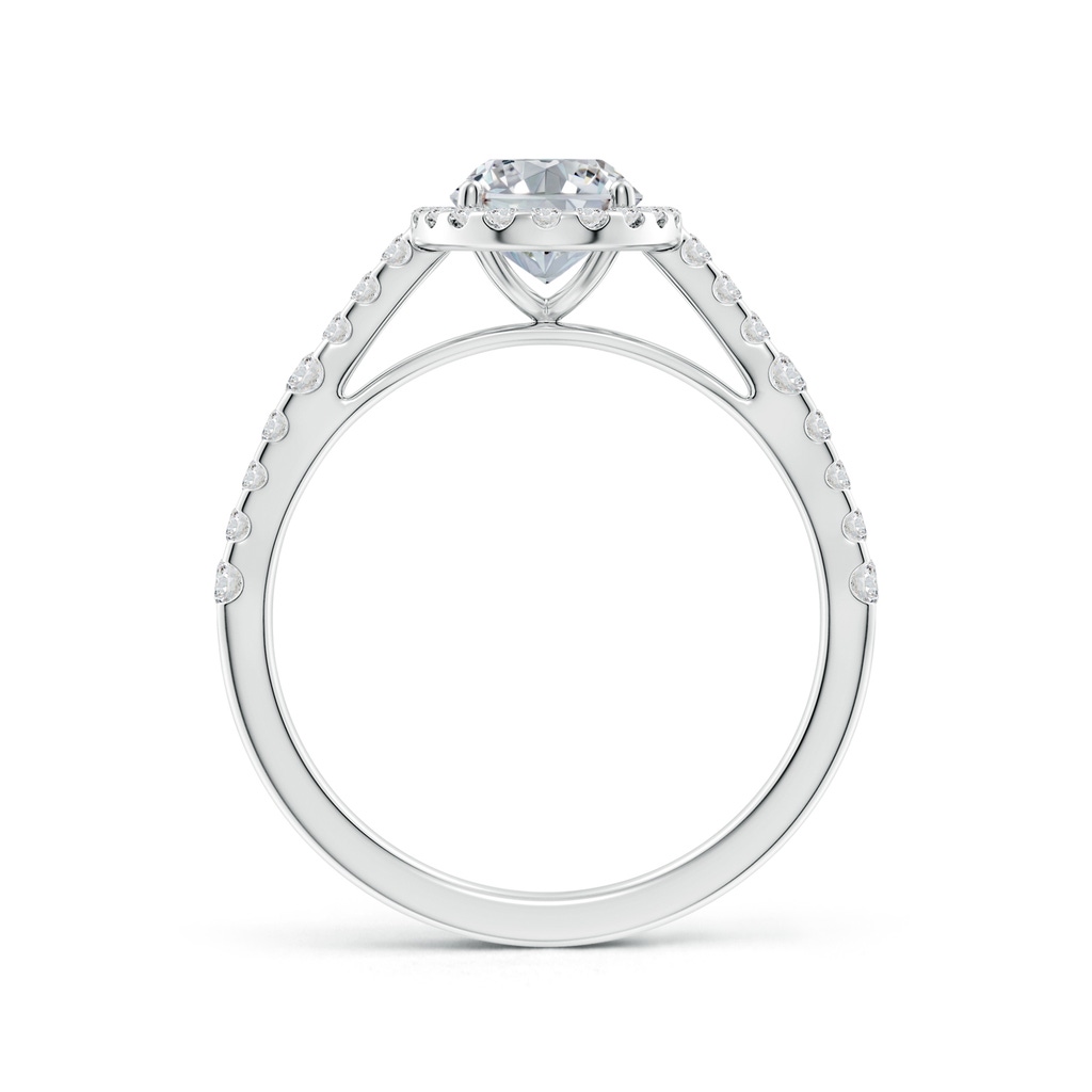 7.7x5.7mm HSI2 Oval Diamond Station Halo Engagement Ring in White Gold - side 199