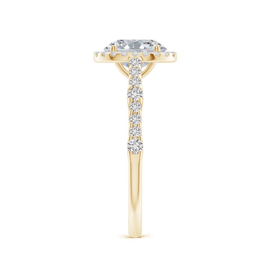 7.7x5.7mm HSI2 Oval Diamond Station Halo Engagement Ring in Yellow Gold side 299