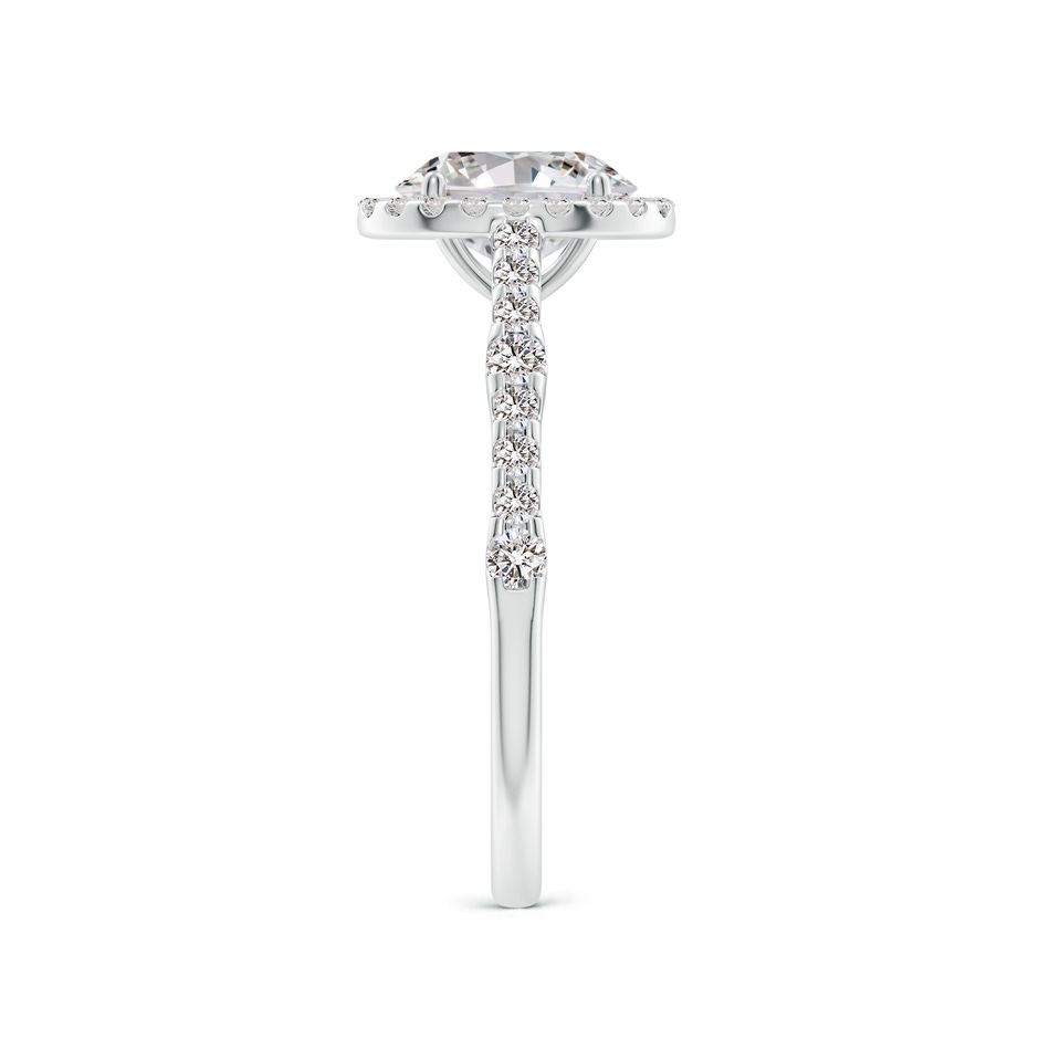 7.7x5.7mm IJI1I2 Oval Diamond Station Halo Engagement Ring in White Gold side 299