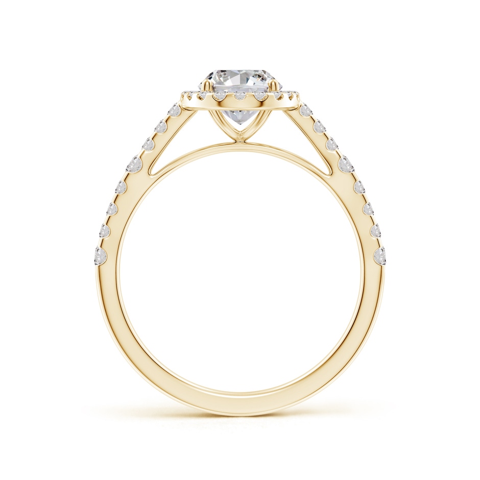 7.7x5.7mm IJI1I2 Oval Diamond Station Halo Engagement Ring in Yellow Gold side 199
