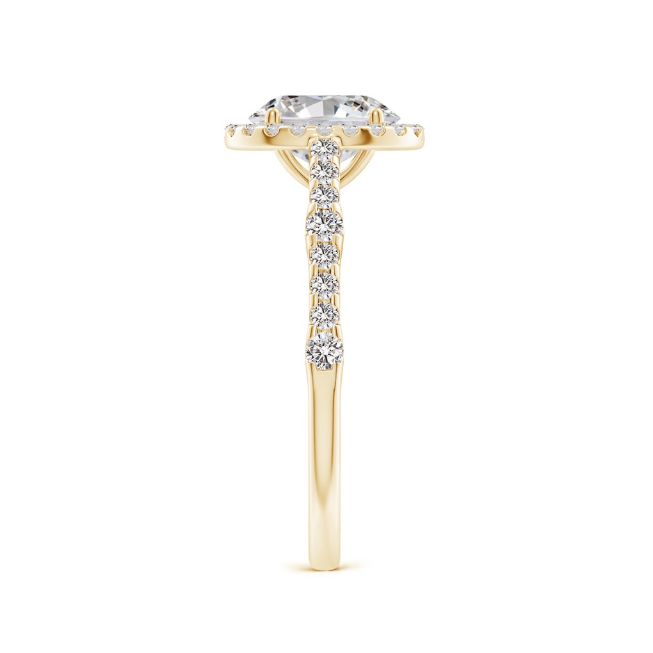 7.7x5.7mm IJI1I2 Oval Diamond Station Halo Engagement Ring in Yellow Gold side 299