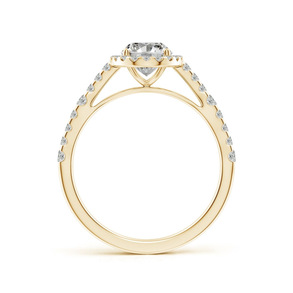 7.7x5.7mm KI3 Oval Diamond Station Halo Engagement Ring in Yellow Gold side 199