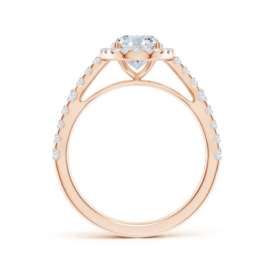 8.5x6.5mm GVS2 Oval Diamond Station Halo Engagement Ring in Rose Gold side 199