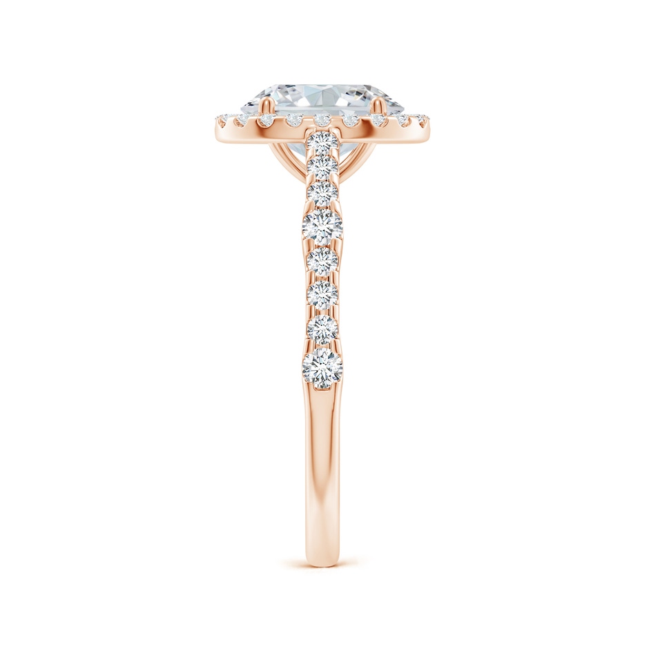8.5x6.5mm GVS2 Oval Diamond Station Halo Engagement Ring in Rose Gold side 299