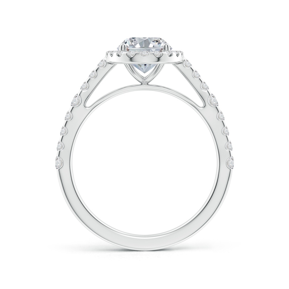 8.5x6.5mm HSI2 Oval Diamond Station Halo Engagement Ring in P950 Platinum side 199