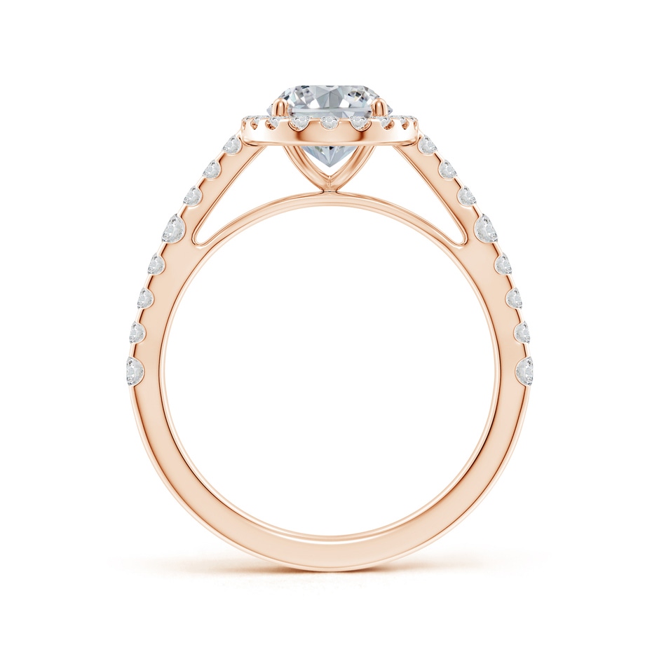 8.5x6.5mm HSI2 Oval Diamond Station Halo Engagement Ring in Rose Gold side 199