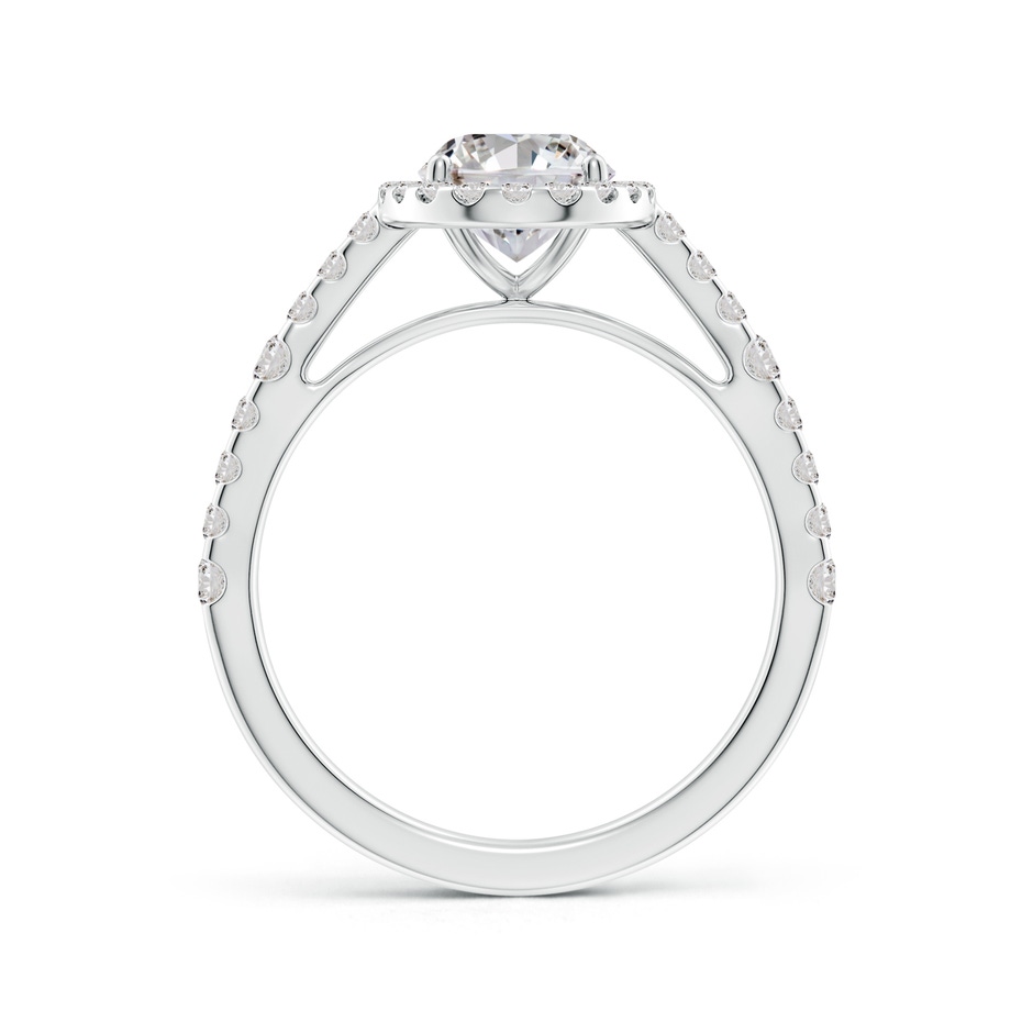 8.5x6.5mm IJI1I2 Oval Diamond Station Halo Engagement Ring in P950 Platinum side 199