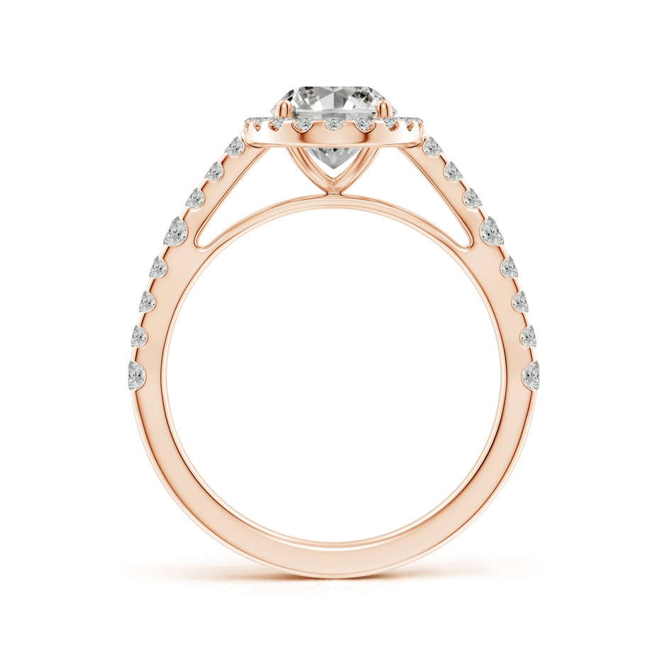 8.5x6.5mm KI3 Oval Diamond Station Halo Engagement Ring in Rose Gold side 199