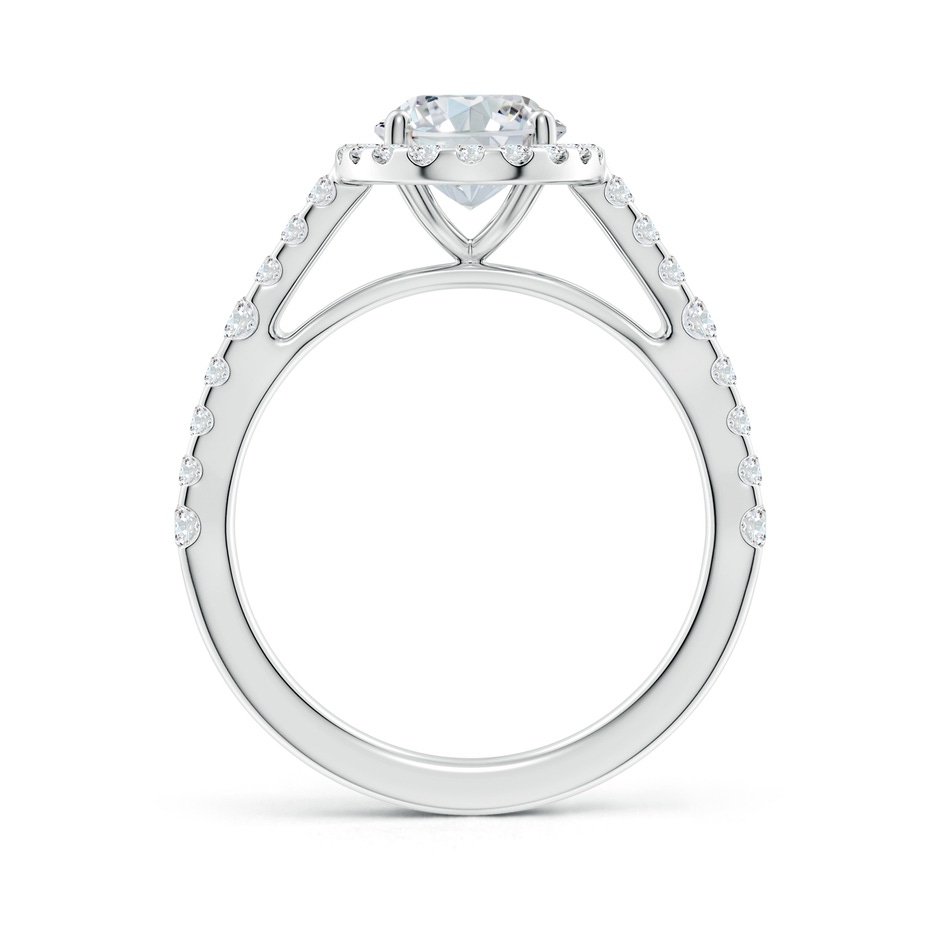 9x7mm GVS2 Oval Diamond Station Halo Engagement Ring in White Gold side 199