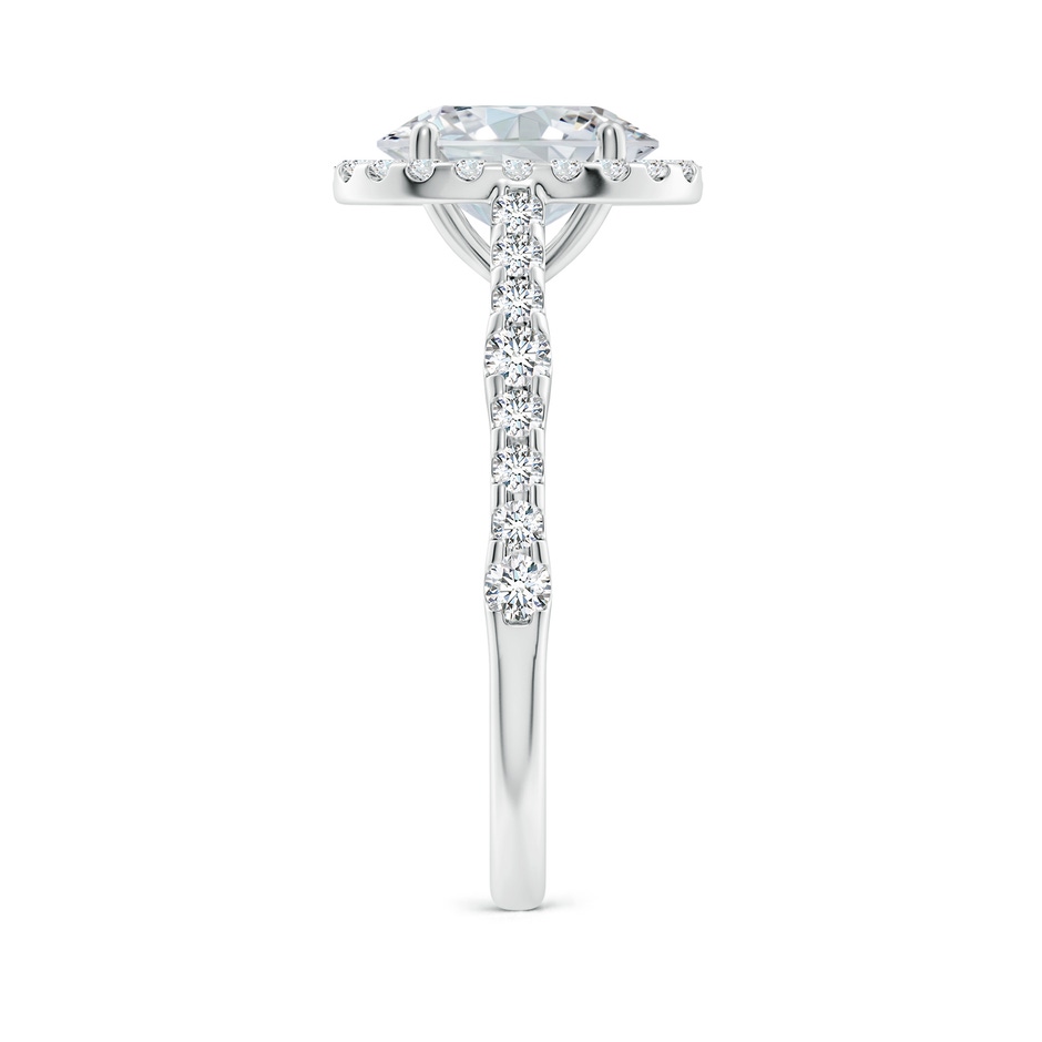 9x7mm GVS2 Oval Diamond Station Halo Engagement Ring in White Gold side 299