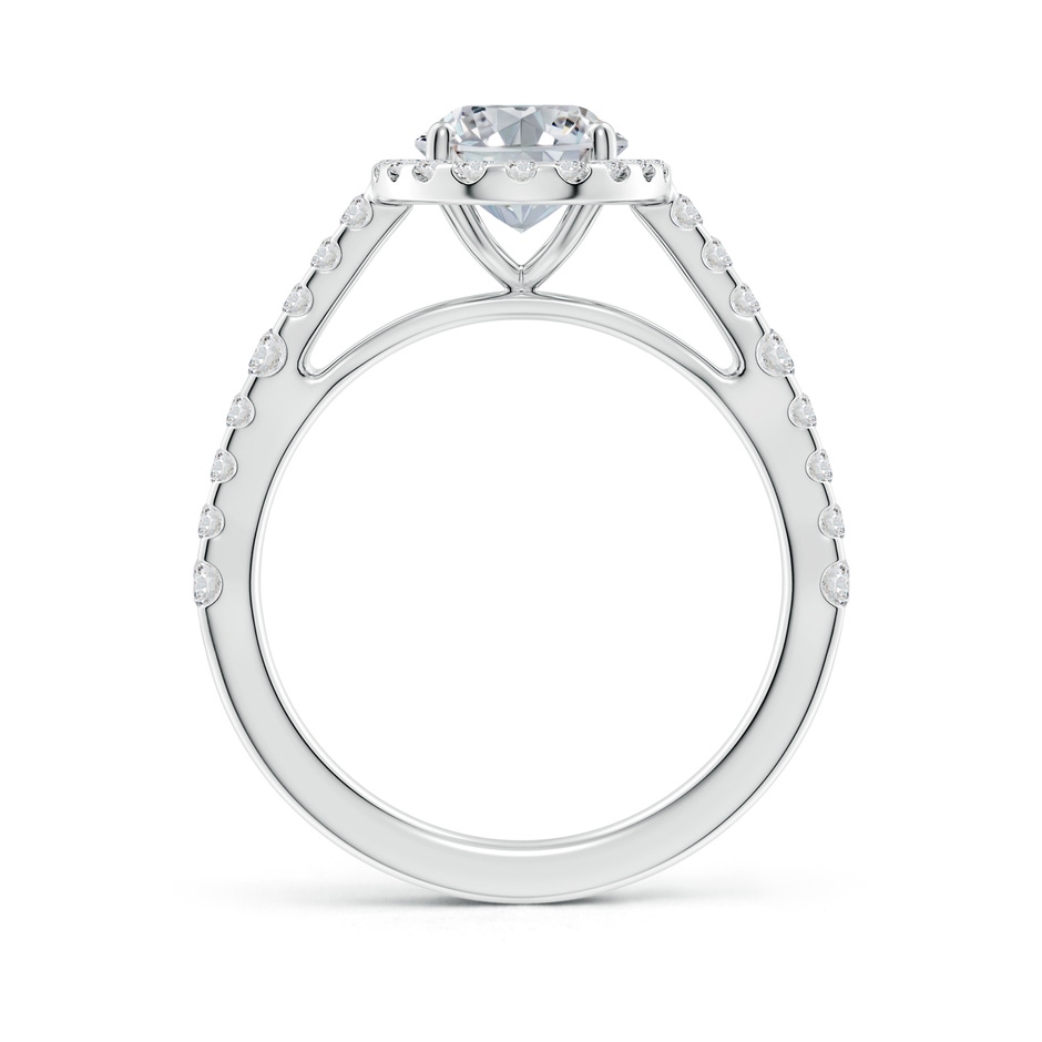 9x7mm HSI2 Oval Diamond Station Halo Engagement Ring in P950 Platinum side 199