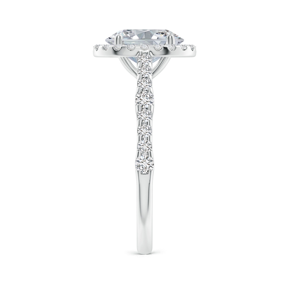 9x7mm HSI2 Oval Diamond Station Halo Engagement Ring in P950 Platinum side 299