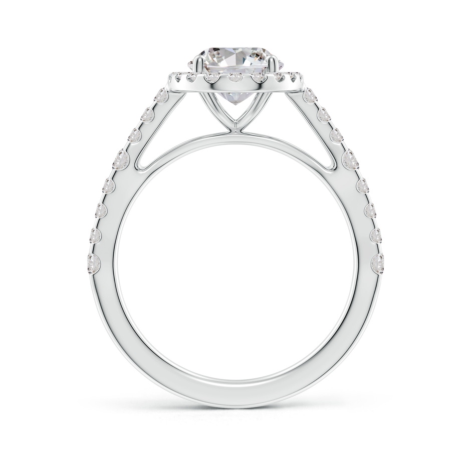 9x7mm IJI1I2 Oval Diamond Station Halo Engagement Ring in P950 Platinum side 199
