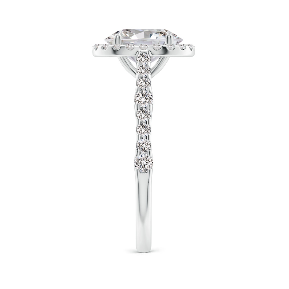 9x7mm IJI1I2 Oval Diamond Station Halo Engagement Ring in P950 Platinum side 299
