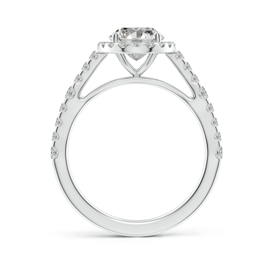 9x7mm KI3 Oval Diamond Station Halo Engagement Ring in P950 Platinum side 199