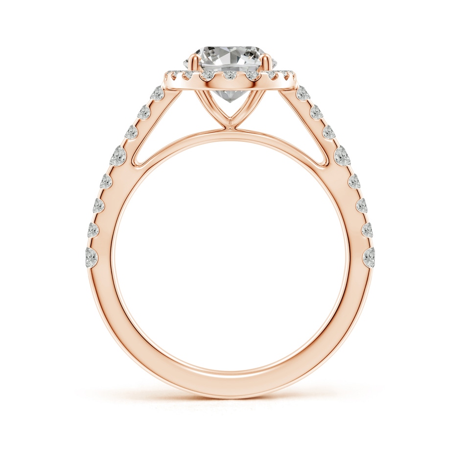9x7mm KI3 Oval Diamond Station Halo Engagement Ring in Rose Gold side 199