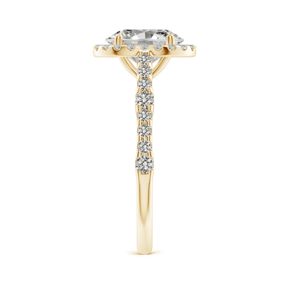 9x7mm KI3 Oval Diamond Station Halo Engagement Ring in Yellow Gold side 299