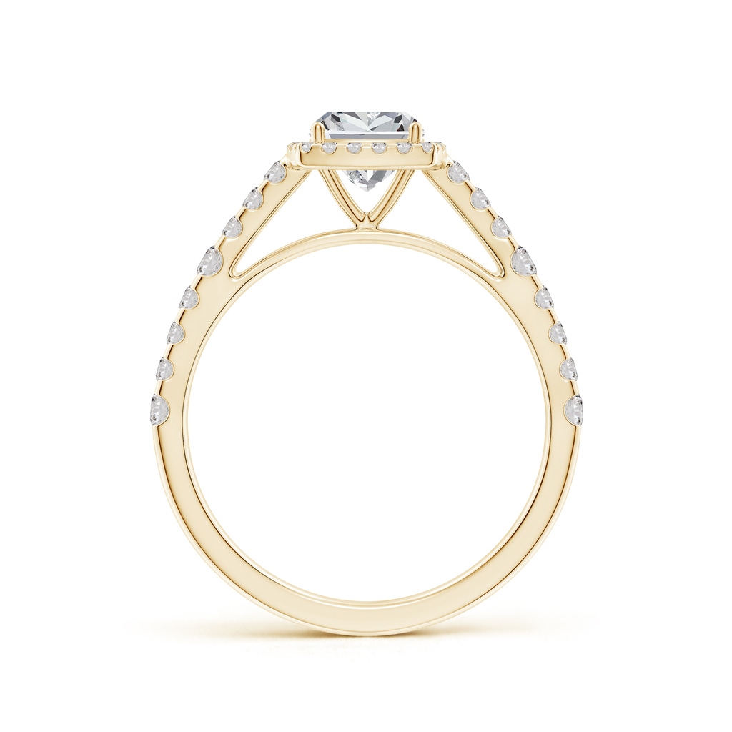 5.5mm IJI1I2 Cushion Diamond Station Halo Engagement Ring in Yellow Gold Side 199