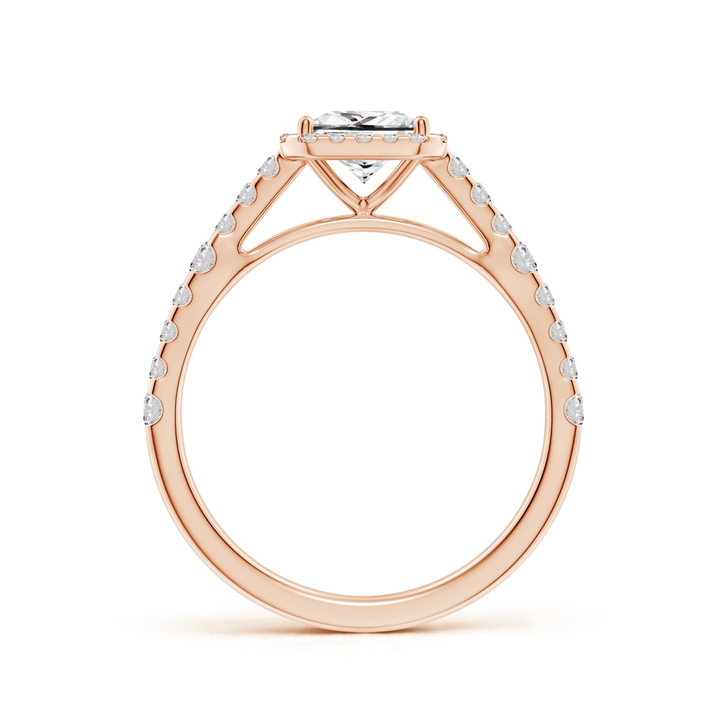 5.5mm IJI1I2 Princess-Cut Diamond Station Halo Engagement Ring in Rose Gold Side 199
