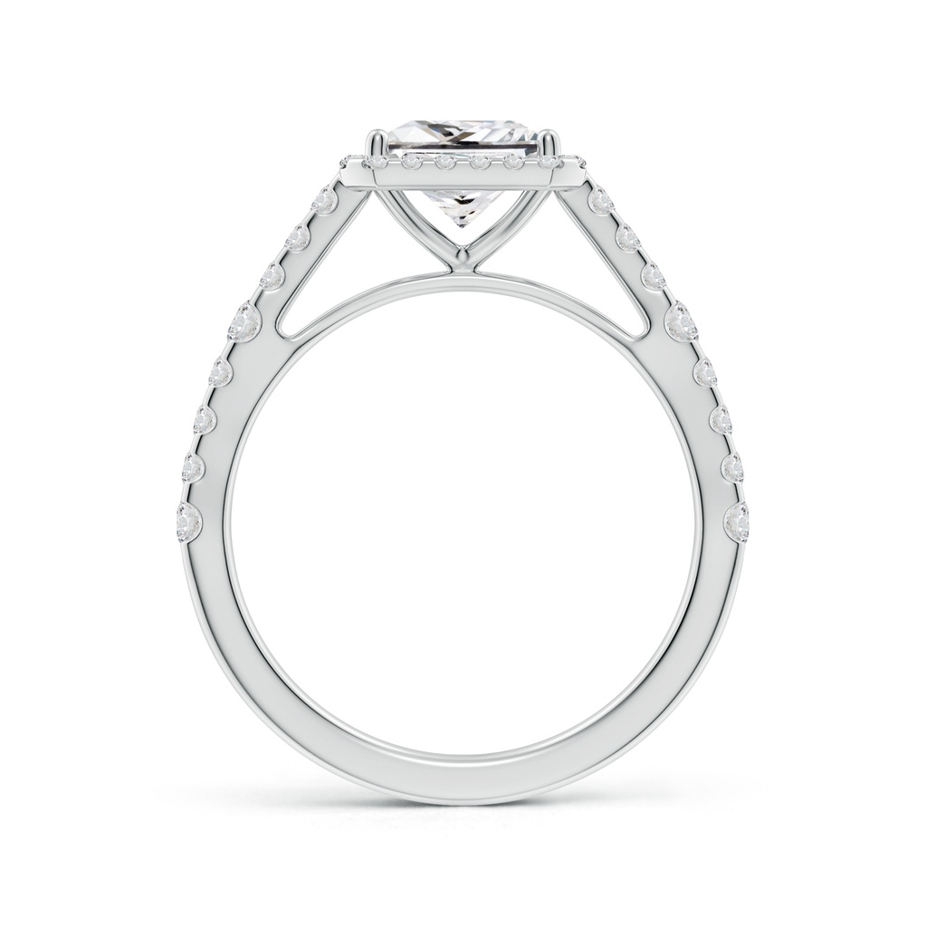 6.5mm HSI2 Princess-Cut Diamond Station Halo Engagement Ring in White Gold Side 199