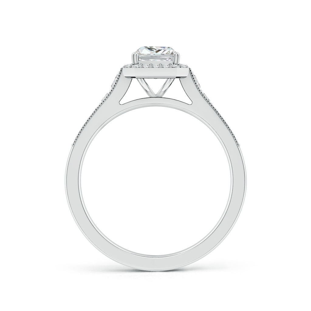 7x5mm HSI2 Radiant-Cut Diamond Halo Engagement Ring with Milgrain in White Gold Side 199