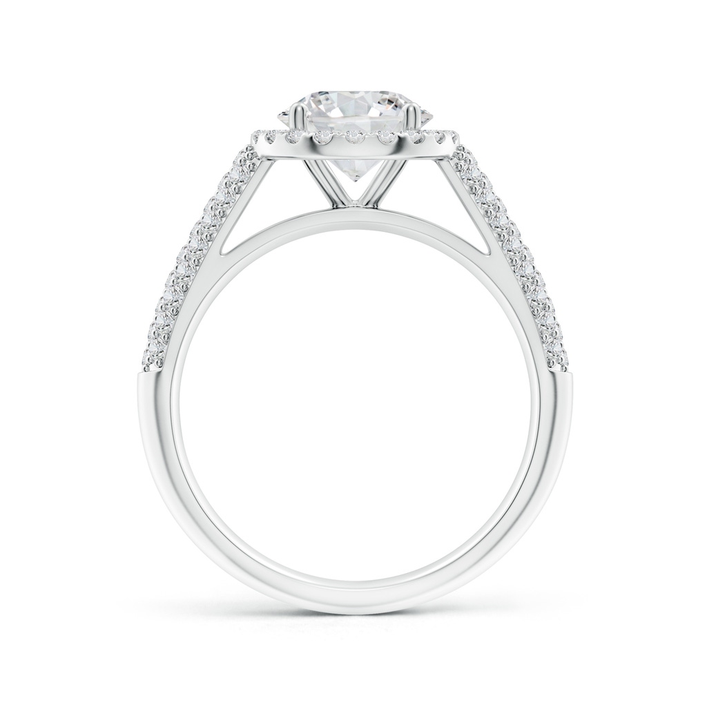 7.4mm HSI2 Round Diamond Halo Engagement Ring with Pave-Set Accents in White Gold Side 199