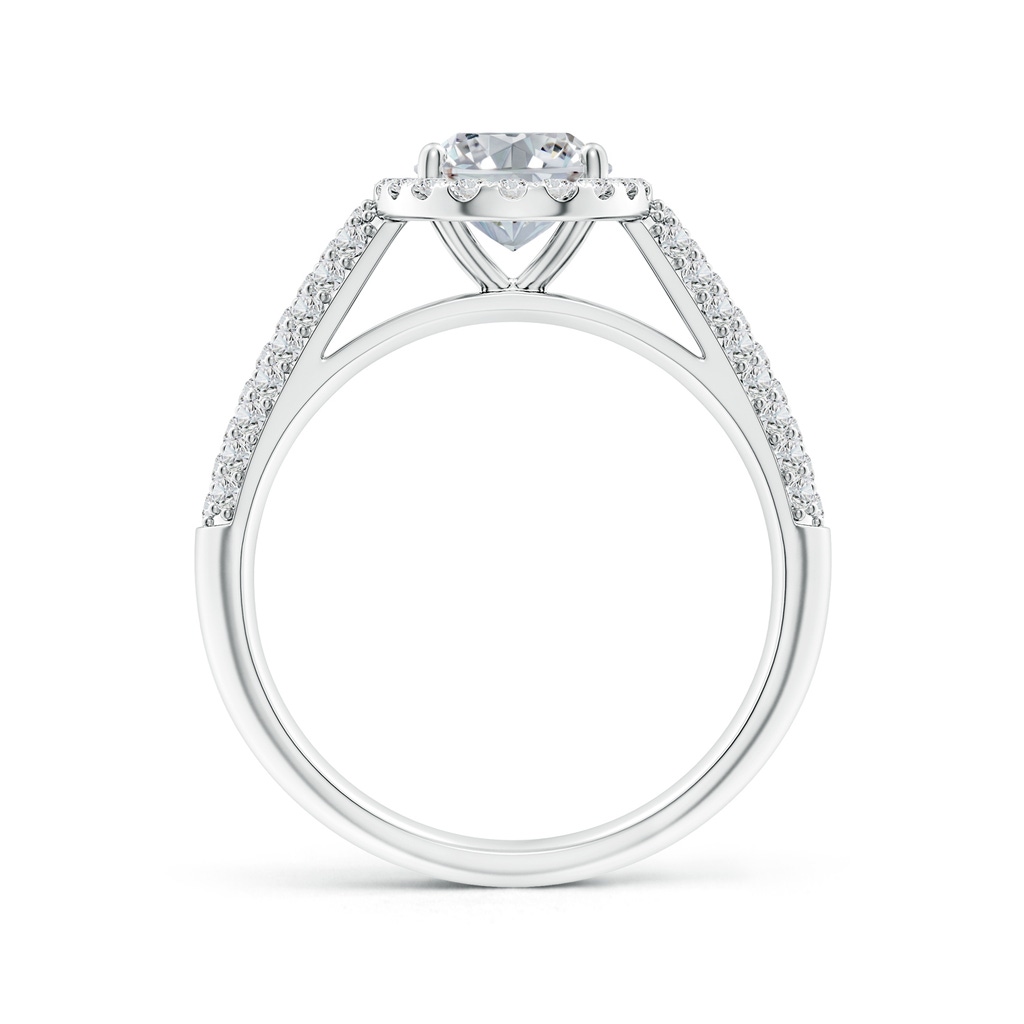 8.5x6.5mm HSI2 Oval Diamond Halo Engagement Ring with Pave-Set Accents in White Gold Side 199