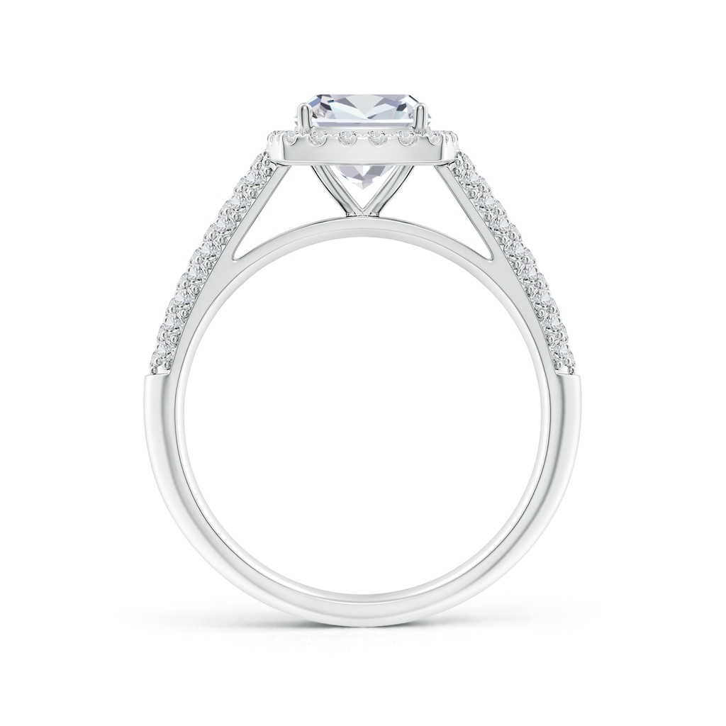 6.5mm HSI2 Cushion Diamond Halo Engagement Ring with Pave-Set Accents in White Gold Side 199