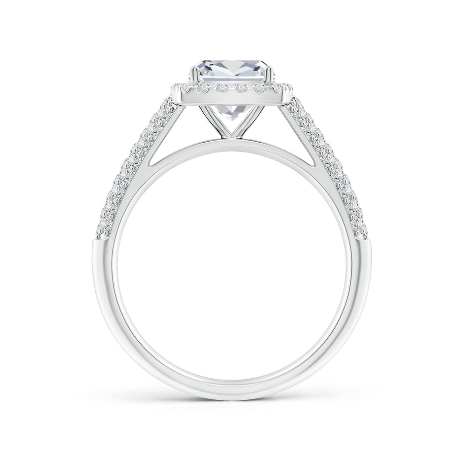 6.5mm HSI2 Cushion Diamond Halo Engagement Ring with Pave-Set Accents in White Gold side 199