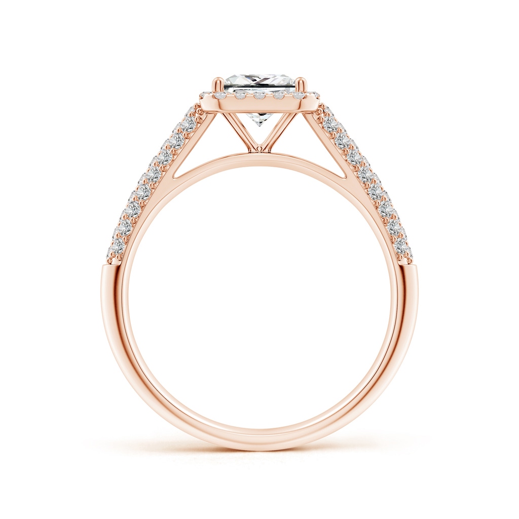 5.5mm IJI1I2 Princess-Cut Diamond Halo Engagement Ring with Pave-Set Accents in Rose Gold Side 199