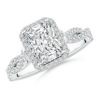 8x6mm HSI2 Radiant-Cut Diamond Halo Twisted Shank Engagement Ring in P950 Platinum