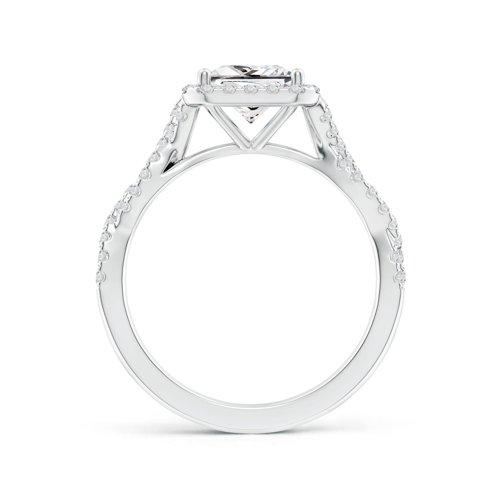 6.5mm HSI2 Princess-Cut Diamond Halo Twisted Shank Engagement Ring in White Gold Side 199