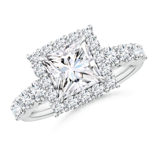7mm GVS2 Princess-Cut Diamond Floral Halo Engagement Ring in P950 Platinum