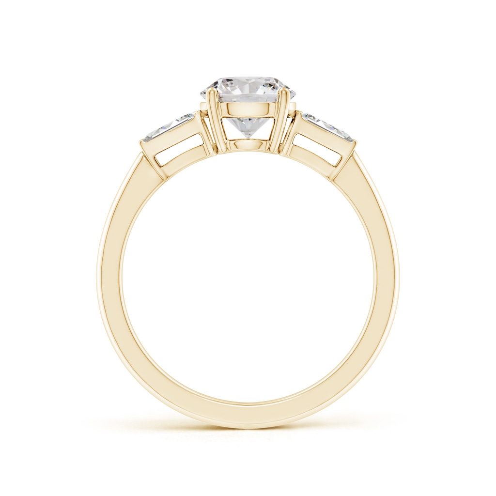 6.5mm IJI1I2 Round and Twin Tapered Baguette Diamond Side Stone Engagement Ring in Yellow Gold Side 199