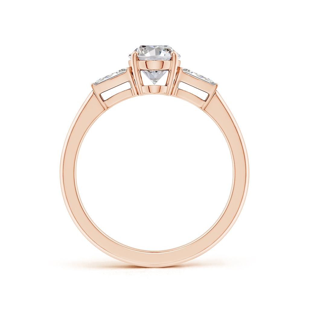 7.7x5.7mm IJI1I2 Oval and Twin Tapered Baguette Diamond Side Stone Engagement Ring in Rose Gold Side 199