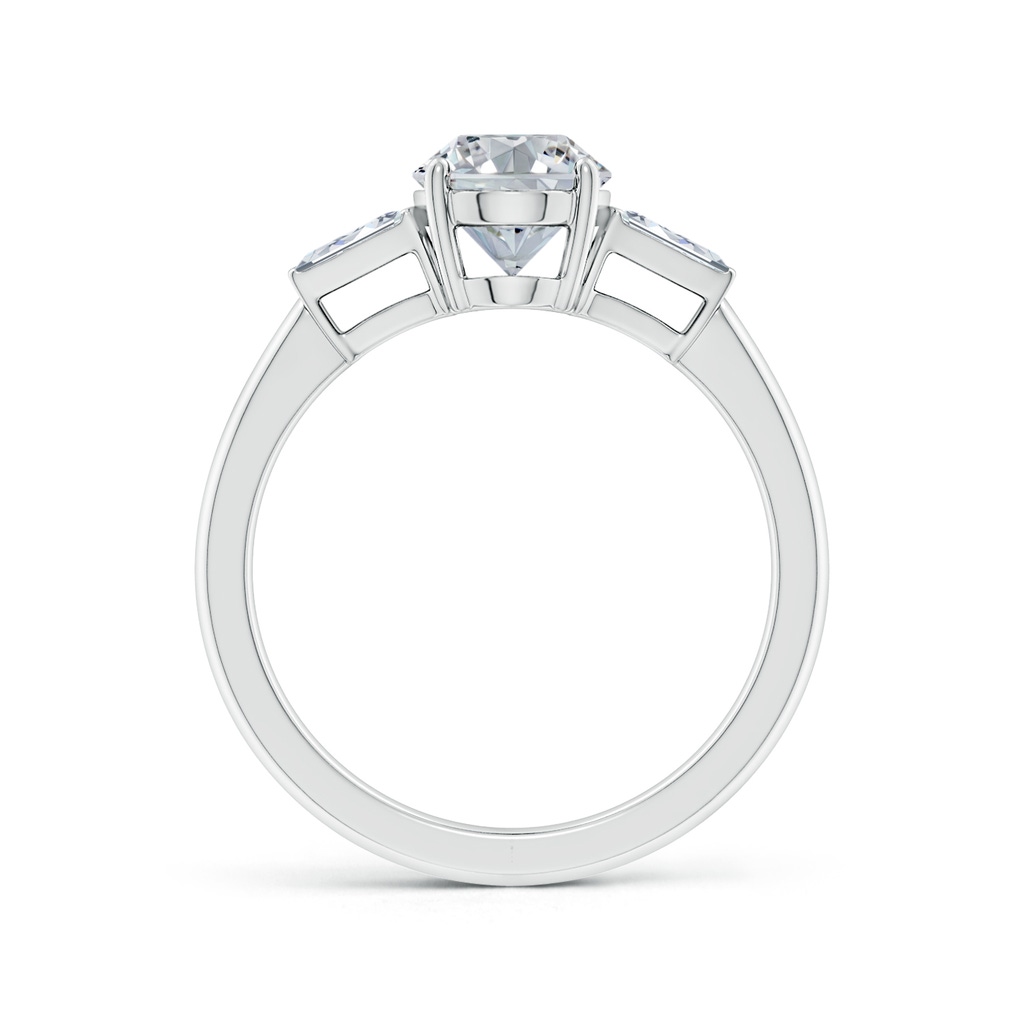 8.5x6.5mm HSI2 Oval and Twin Tapered Baguette Diamond Side Stone Engagement Ring in White Gold Side 199