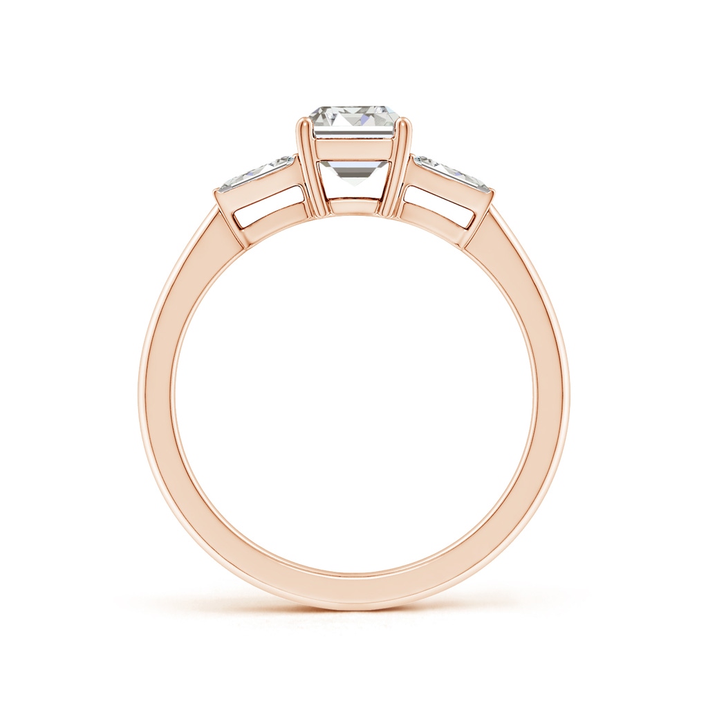 7x5mm IJI1I2 Emerald-Cut and Twin Tapered Baguette Diamond Side Stone Engagement Ring in Rose Gold Side 199