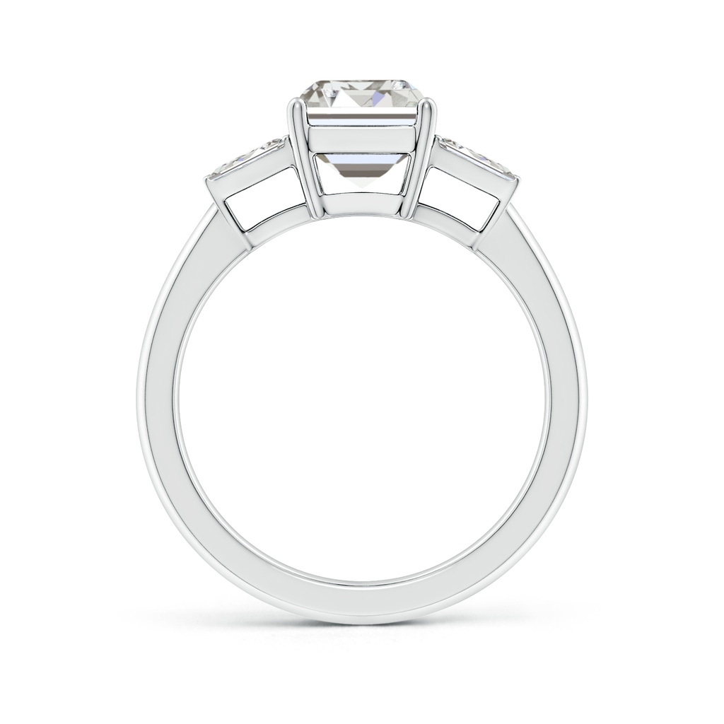 8.5x6.5mm IJI1I2 Emerald-Cut and Twin Tapered Baguette Diamond Side Stone Engagement Ring in P950 Platinum Side 199