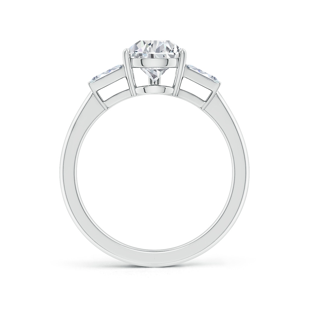 8.5x6.5mm HSI2 Pear and Twin Tapered Baguette Diamond Side Stone Engagement Ring in White Gold Side 199