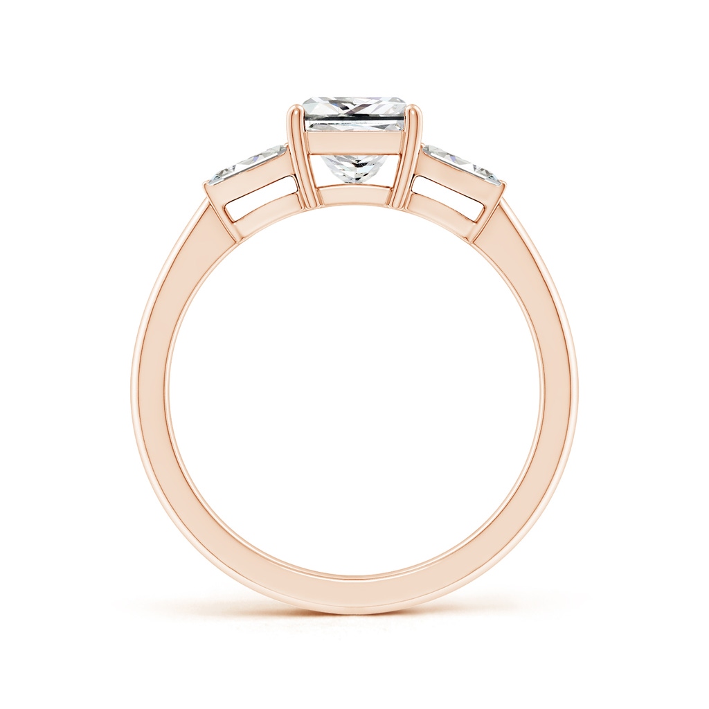 5.5mm IJI1I2 Princess-Cut and Twin Tapered Baguette Diamond Side Stone Engagement Ring in Rose Gold Side 199