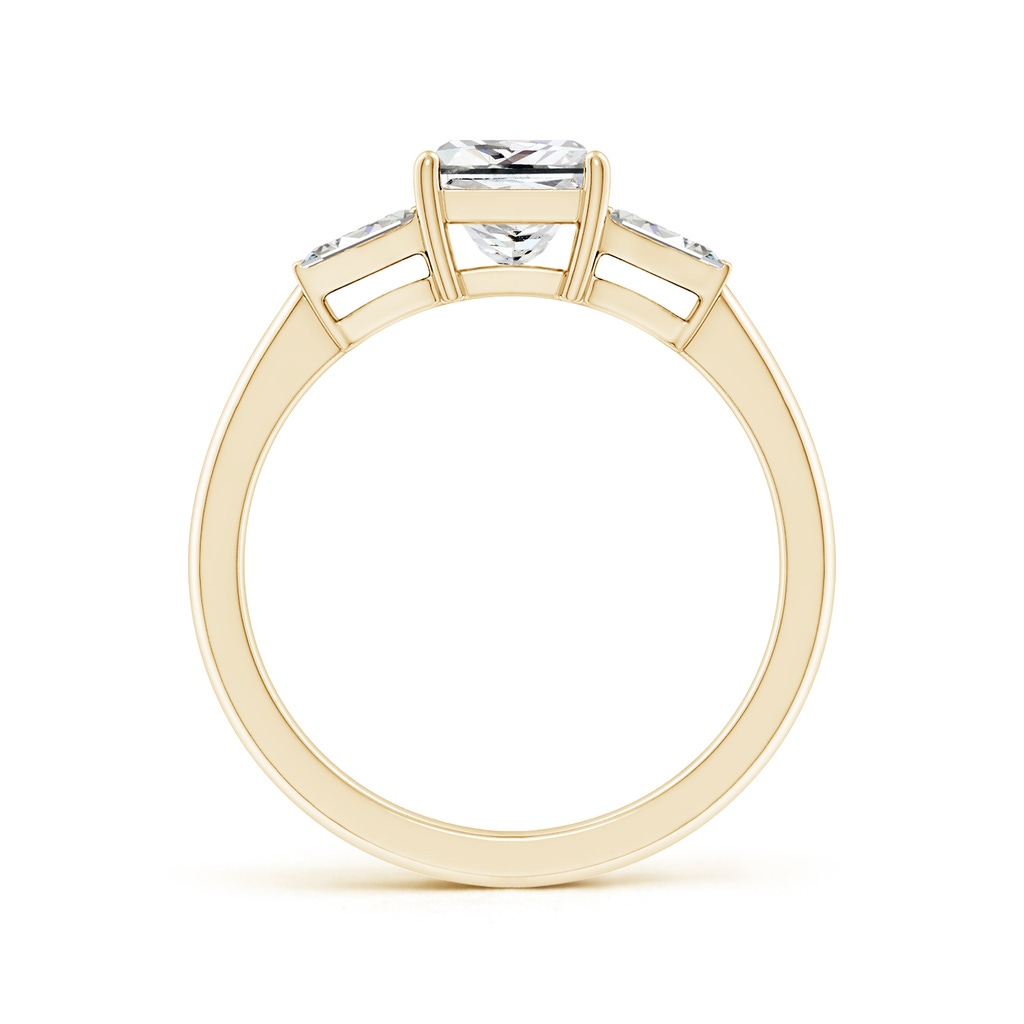5.5mm IJI1I2 Princess-Cut and Twin Tapered Baguette Diamond Side Stone Engagement Ring in Yellow Gold Side 199