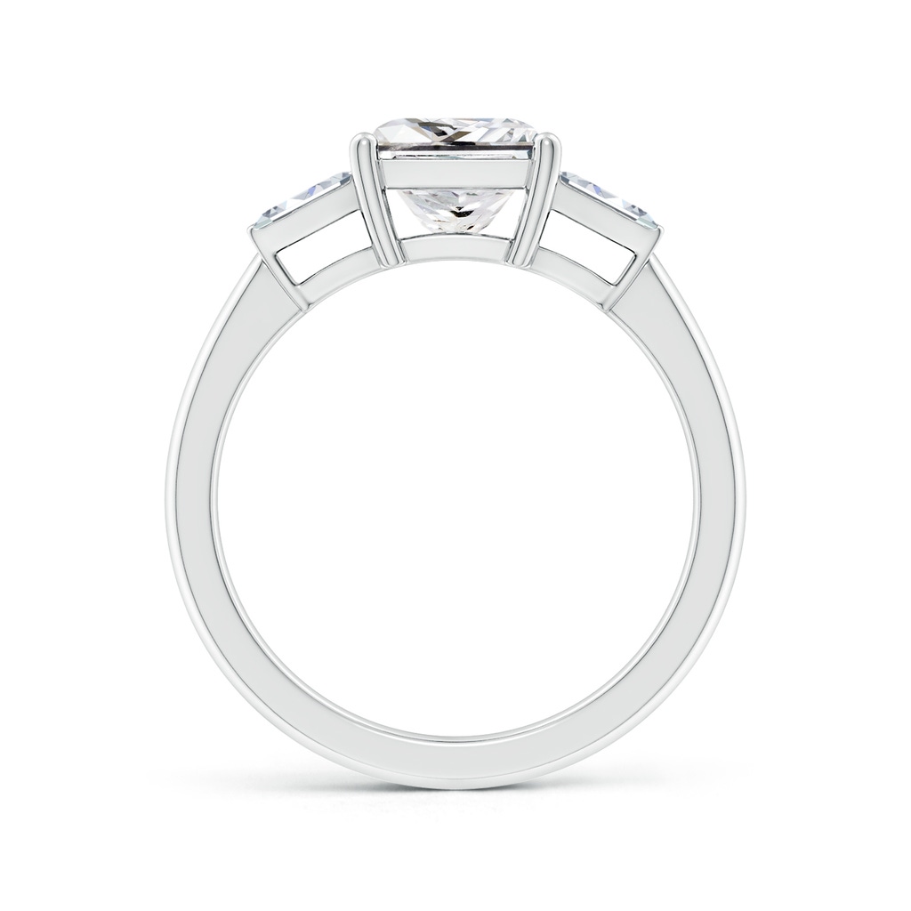 6.5mm HSI2 Princess-Cut and Twin Tapered Baguette Diamond Side Stone Engagement Ring in White Gold Side 199