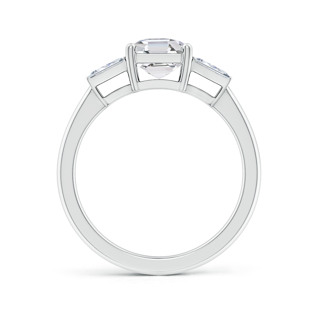 6.5mm HSI2 Asscher-Cut and Twin Tapered Baguette Diamond Side Stone Engagement Ring in White Gold Side 199